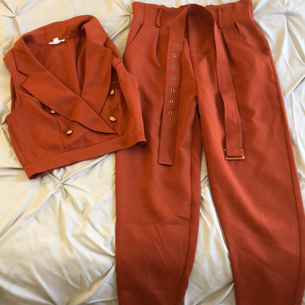Burnt orange two piece